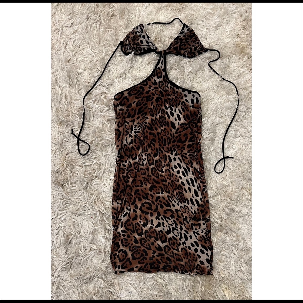 Leopard cutout midi dress size xl